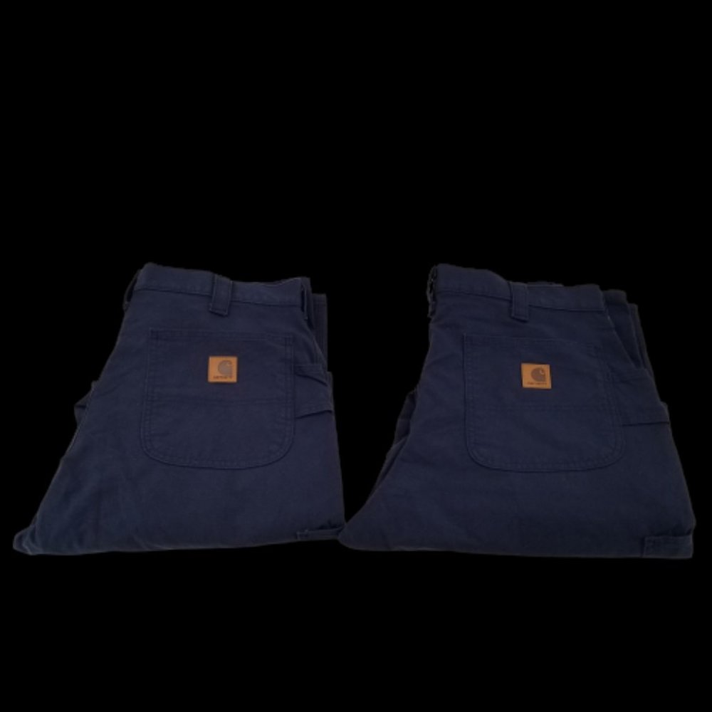 2 pairs of CARHARTT Loose Original Fit B151 NVY Carpenter Pants Mens  Size 36x32